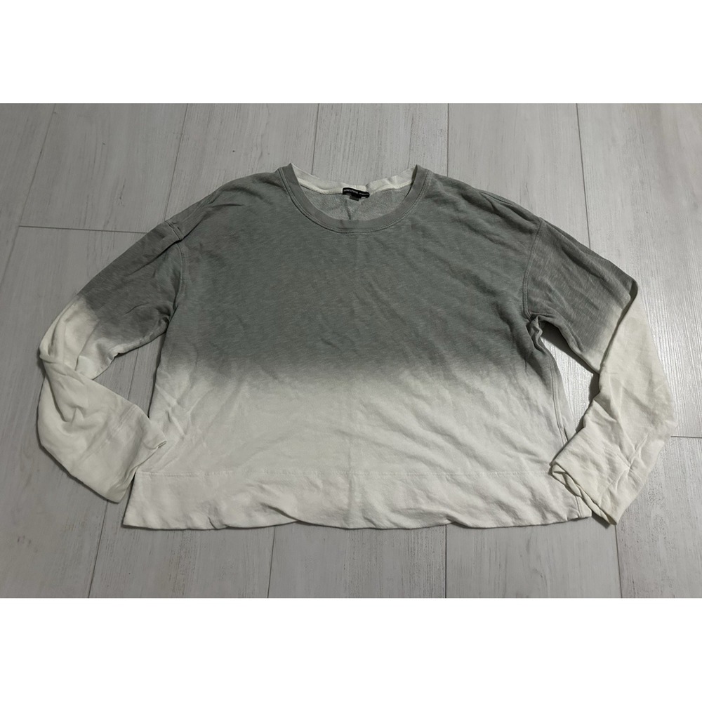 James Perse Spray‎ Dye Sweat Top Sz 2 - Artic White / Gray